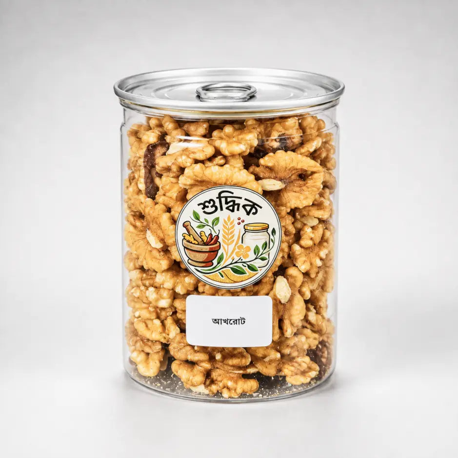 Raw premium akhrot (walnuts) from Shudhik, showcasing whole nuts in a natural, fresh state for healthy snacking.