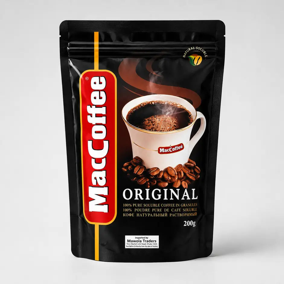 Shudhik MacCoffee Original coffee tin with label and branding, showcasing the packaging of Shudhik's MacCoffee product.