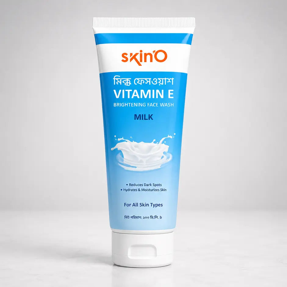Skino Milk Face Wash in a bottle, suitable for gentle cleansing of the face, with a focus on milk-based skincare.