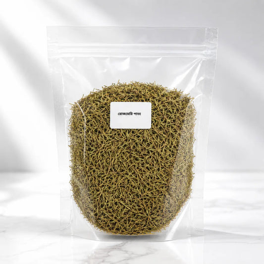 Fresh rosemary leaves for hair care, natural herbal herb from Shudhik, shown in a close-up image.
