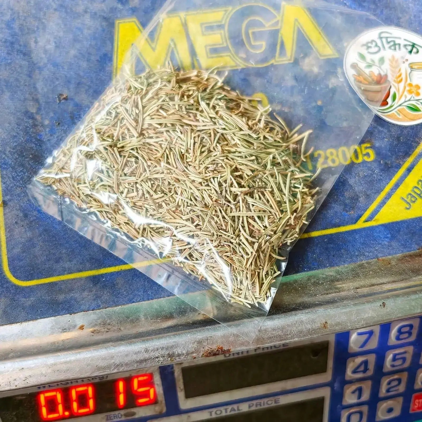 Fresh rosemary leaves for hair care, natural herbal herb from Shudhik, shown in a close-up image.
