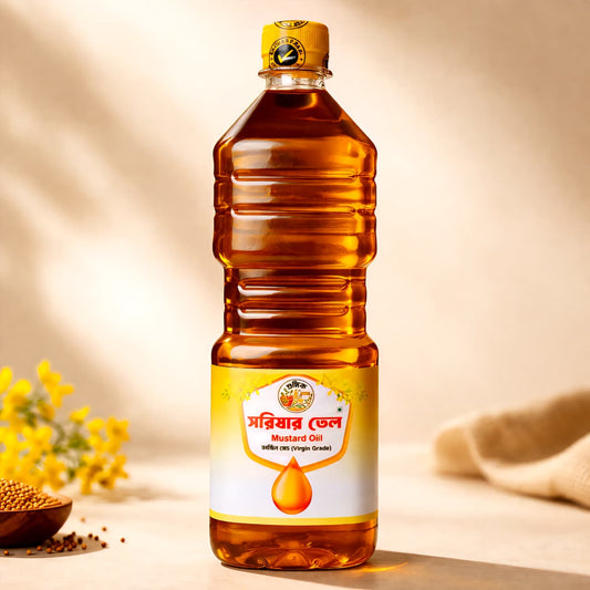 Pure Shudhik দেশি সরিষার তেল (Mustard Oil) in a 1-liter bottle, ideal for traditional cooking and flavor enhancement.