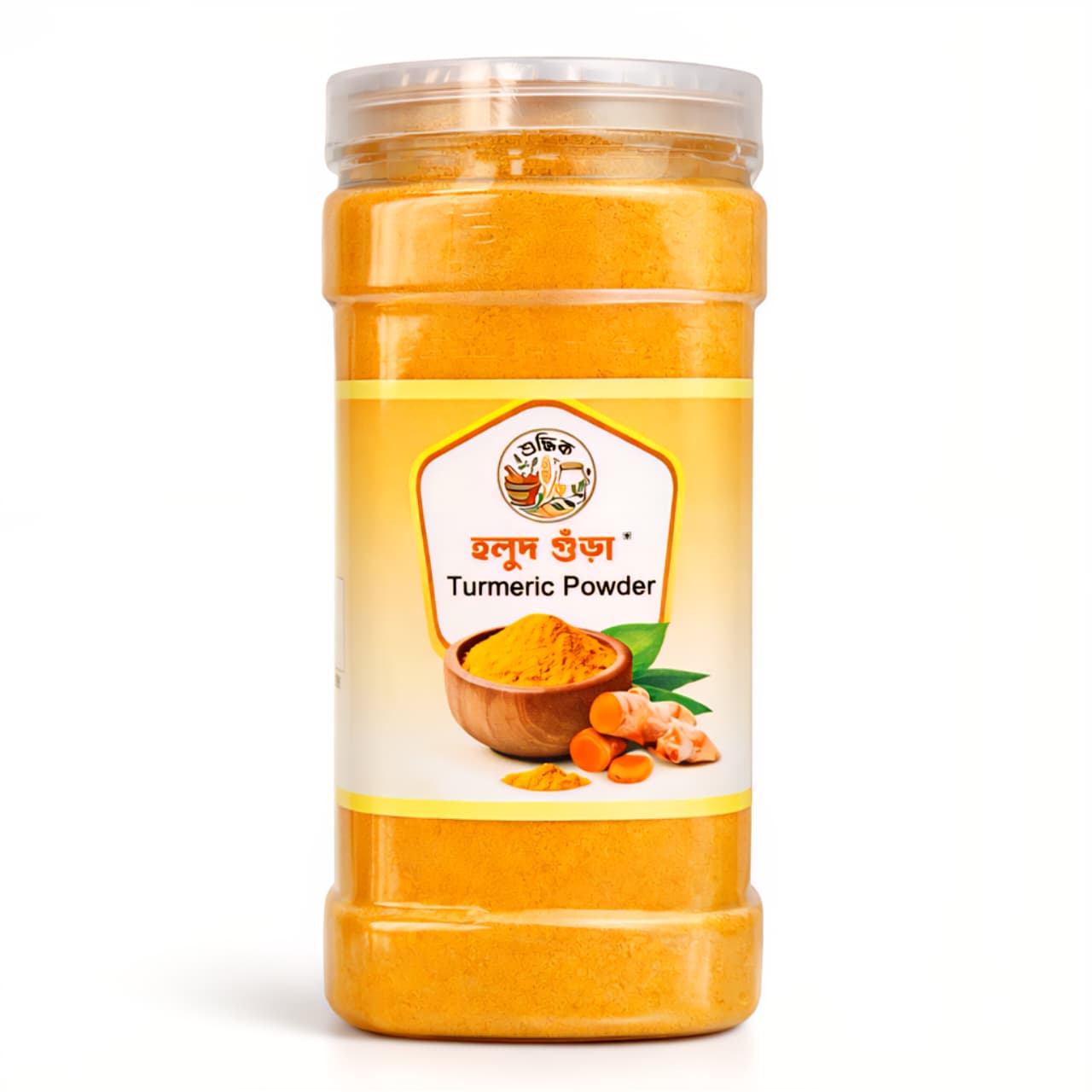 Pure Shudhik turmeric powder in a 500g package, showcasing bright yellow turmeric spice for cooking and health benefits.