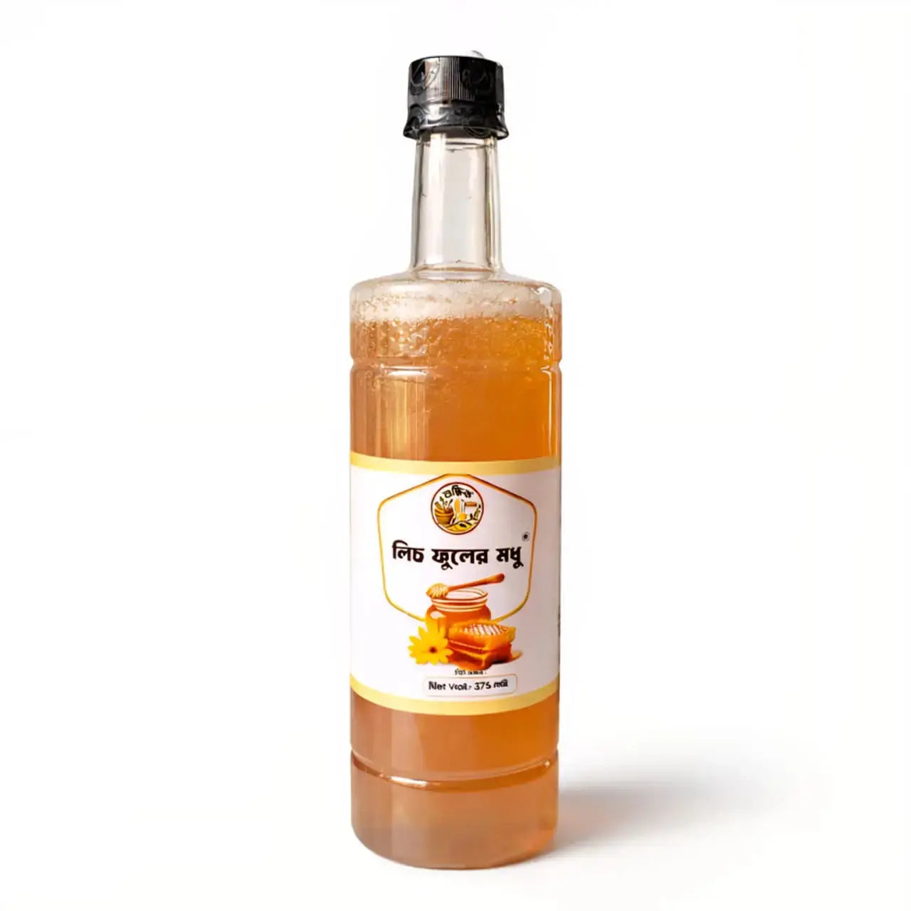 Shudhik Litchi Flower Honey in 1kg jar, showcasing golden honey with litchi flower origin, pure and natural.