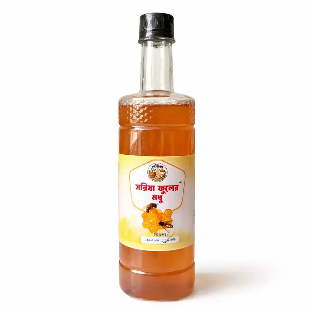 Pure Mustard Honey from Shudhik, showcasing a 1kg jar of golden honey extracted from mustard flowers.