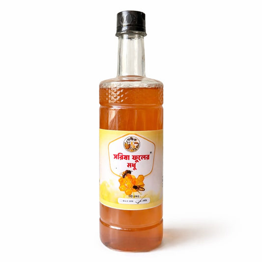 Pure Mustard Flower Honey from Shudhik, raw honey in a jar, showcasing golden-colored honey with mustard flower nectar.