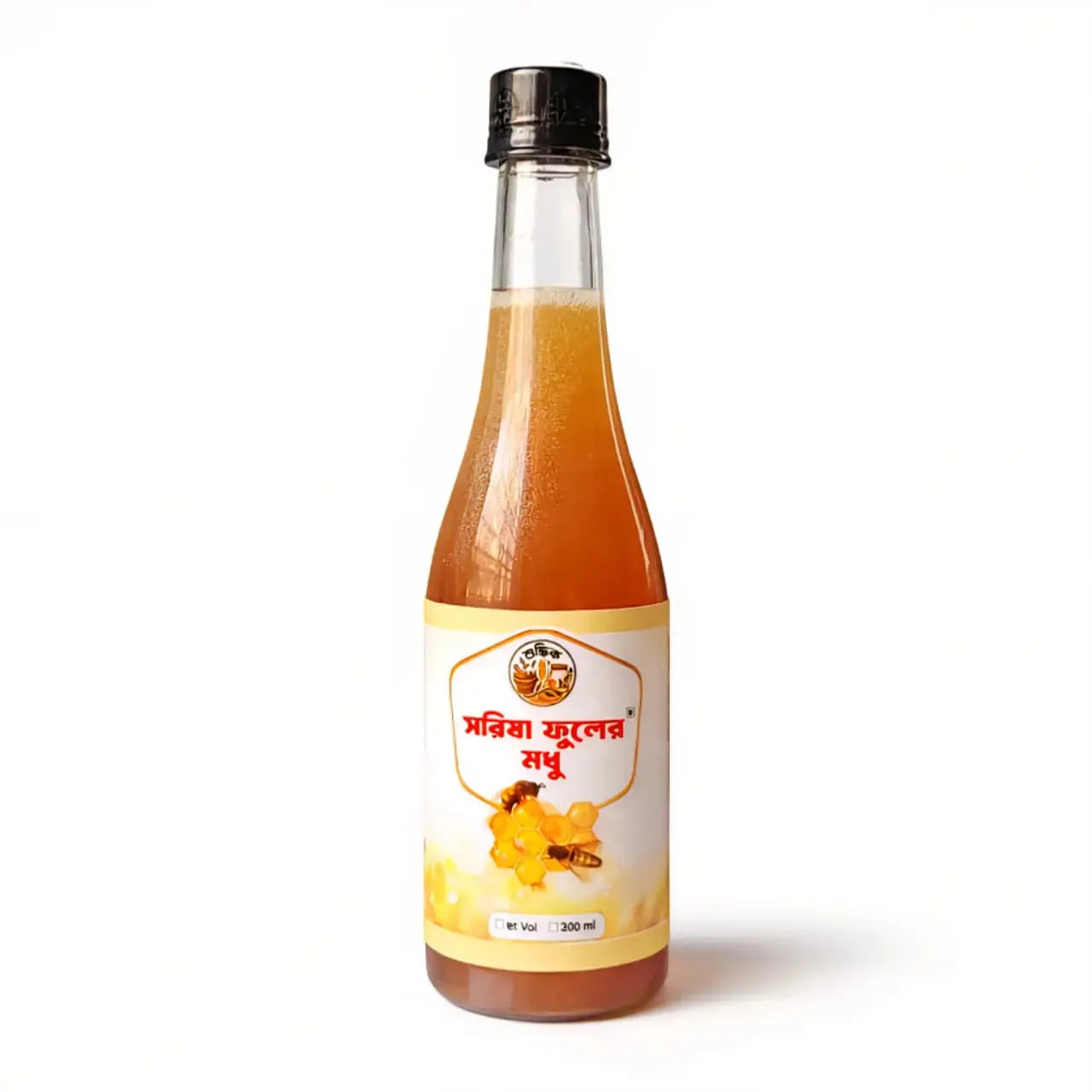 Pure Shudhik mustard flower honey in a 500g jar, featuring golden honey with floral notes from mustard blooms.
