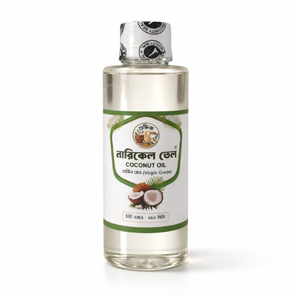 Shudhik Organic Virgin Coconut Hair Oil in 250ml bottle, pure extra virgin coconut oil for nourishing hair care.