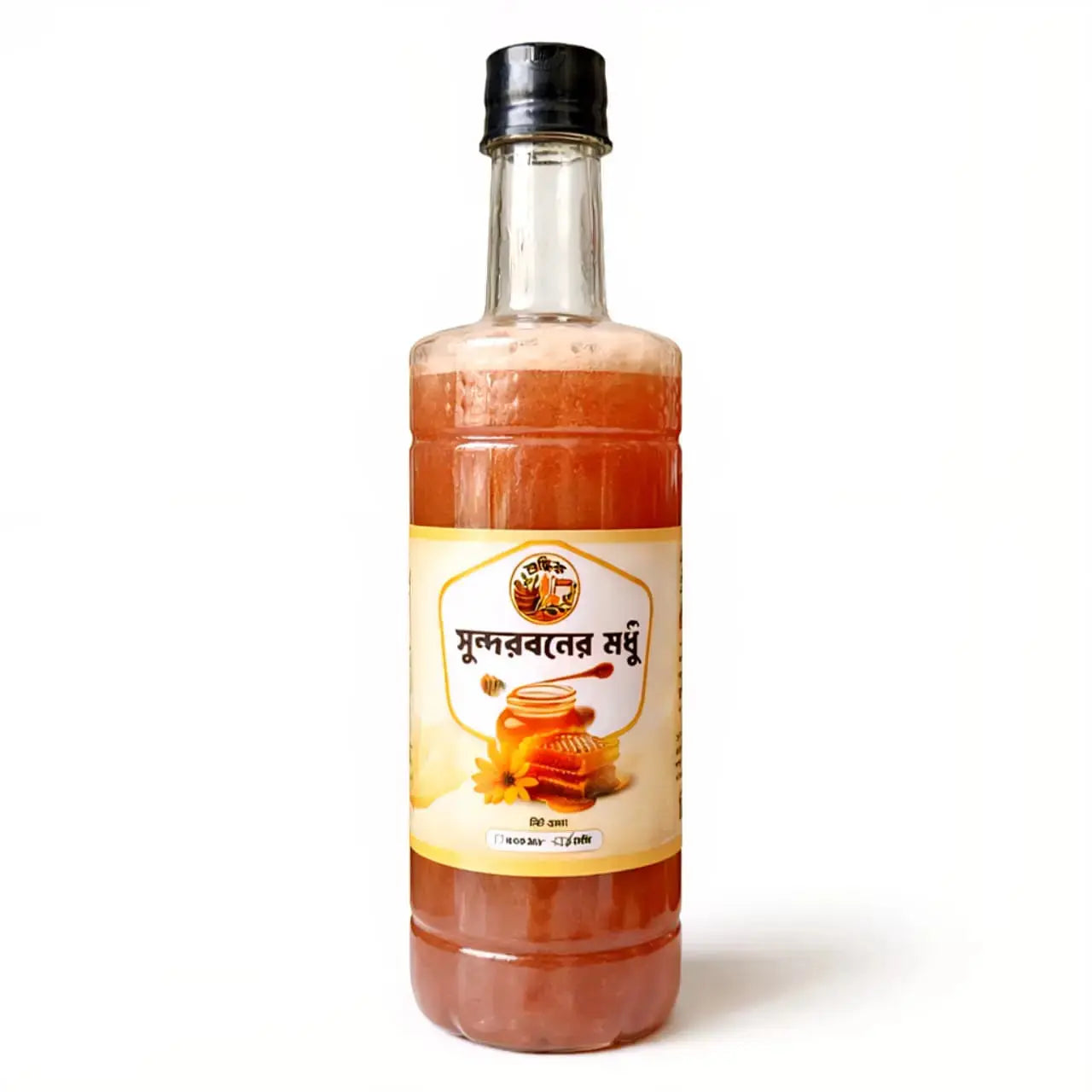 Jar of Shudhik Sundarban Honey, 1kg, showcasing golden honey with a natural, smooth texture from the Sundarban region.