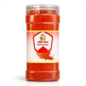 Shudhik Morich Chili Powder in a 500g packet, vibrant red spice for flavorful cooking, made from pure dried chilies.